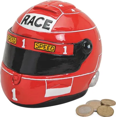 Immagine prodotto di Salvadanaio casco moto rosso in poliresina