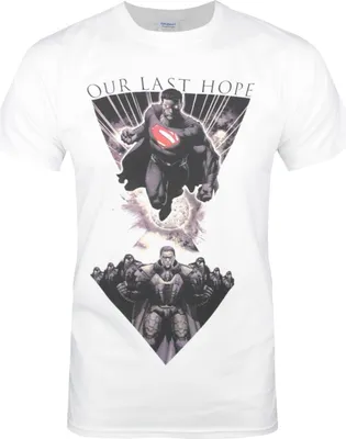 Produktbild von Superman - "Our Last Hope" T-Shirt für Herren NS5506 (2XL) (Weiß/Schwarz)