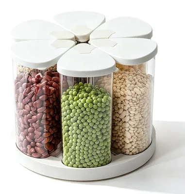 Müslispender 6x 690 ml, 360° drehbar, transparent, BPA-frei