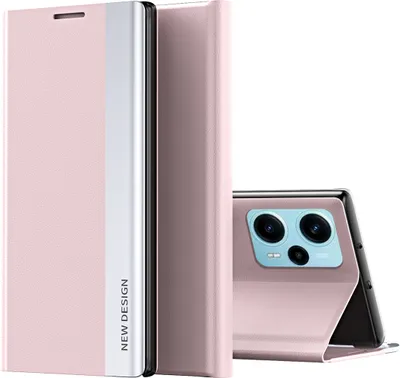 Obrázek produktu pro Pouzdro pro Xiaomi Poco F5 MagnetickéPolyuretanKožené Pouzdro s Funkcí Stojánku Růžový