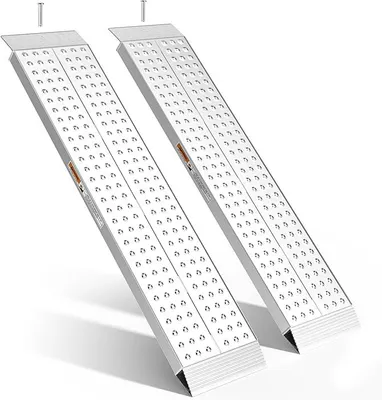 Produktbild von FACHNUO Auffahrrampe Klappbar Motorradrampe Tragfähigkeit 340 kg Tragbare Aluminium Laderampe 140cm Rutschfester Rampe