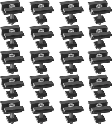 Produktbild von 20er Set Solar Photovoltaik ALU Mittelklemme schwarz 30mm f Befestigung Schiene