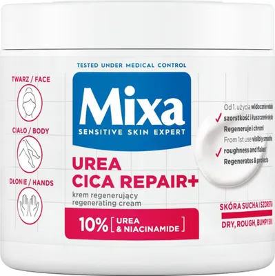 Zdjęcie produktu dla Mixa Regenerujący Krem Do Twarzy Dłoni i Ciała 400 ml Urea Cica Repair+