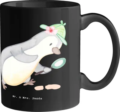 Produktbild von Mr. & Mrs. Panda Kaffeepott Sekretärin Detektiv - Schwarz - Geschenk, Teepott, Sekretärinnen, Beobachtungsgabe, Keramiktasse, Becher, Ansprechpartner, Beruf, Kaffeetasse