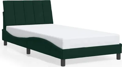 Produktbild von vidaXL Bettgestell ohne Matratze "Hanko" Dunkelgrün 100x200 cm Samt