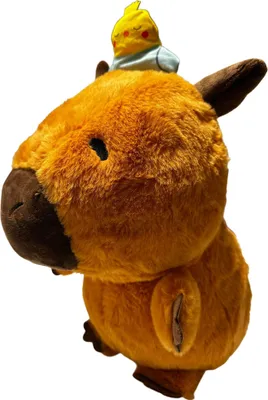 Produktbild von Capybara Kuscheltier braun Figur Plüsch 24 cm Plüsch Capybara Küken braun gelb