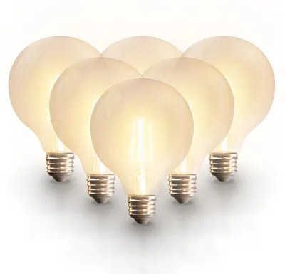 Produktbild von hoftronic Smart Glühlampe G125 E27 7W 806lm CCT Weiß Ambiance Wifi Bluetooth 6er Set