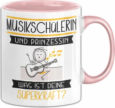 Produktbild von Musikschülerin Und Prinzessin Tasse Geschenk Für Eine Musikschülerin Geburtstag Was Ist Deine Superkraft (Rosa)