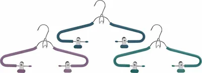 Produktbild von Kleiderbügel aus Schaumstoff mit Chrom und 2 Klammern von Mondex.