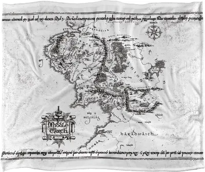 Obrázok produktu pre Pán prsteňov - deka, mapa sveta TV18893 (jedna veľkosť) (farebná)