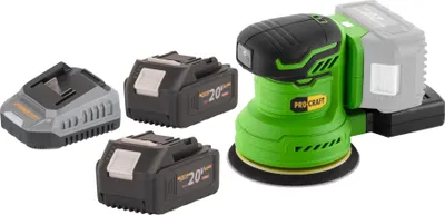 Immagine prodotto di Levigatrice orbitale a batteria Procraft PX20BLbb 20 V 125 mm Brushless + 2 batterie da 4,0 Ah + caricabatterie