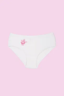 Produktbild von 4er Pack Damen Slips Unterhosen mit Muster Weiß M %100 Baumwolle K-19