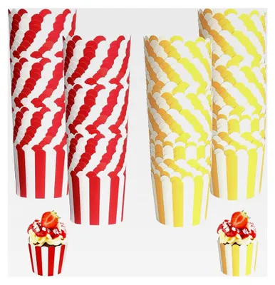 Produktbild von Muffin Förmchen, 100 Stück Cupcake Wrapper in Rot und Gelb