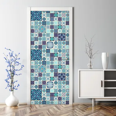 Produktbild von Dekorative Türposter selbstklebend Wandaufkleber Türaufkleber Blumenstrauß Vintage 70 x 200 cm
