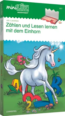 Produktbild von miniLÜK-Set. Zählen und lesen lernen mit dem Einhorn ab 5 Jahren