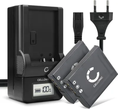 Immagine prodotto di CELLONIC 2x Batteria per Fotocamera Compatibile con Sony Cyber-shot DSC-HX20V, Cyber-shot DSC-HX30V, Cyber-shot DSC-HX9, NP-FG1 – (900mAh, 3.7V) + Caricabatteria