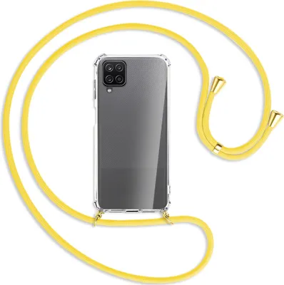 Produktbild von Handykette Backcover-Schutzhülle mit Band (Metall goldfarben) für Samsung Galaxy A12 - gelb