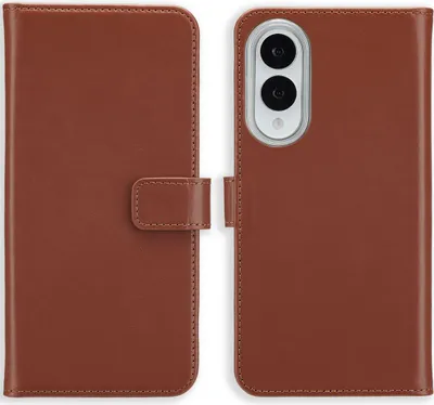 Obrázok produktu pre Selencia Originálne kožené puzdro na knihy pre Samsung Galaxy S25 Edge - svetlohnedé