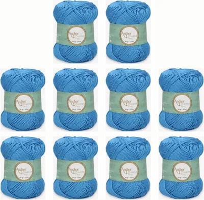 Productafbeelding van 10 bollen Anchor Creativa Fino – garen van gemerceriseerd katoen voor breien (kleur 00384)