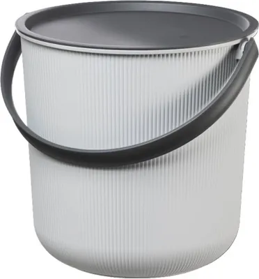 Image de plast team Seau de rangement AKITA 53 litres gris nuageux avec couvercle