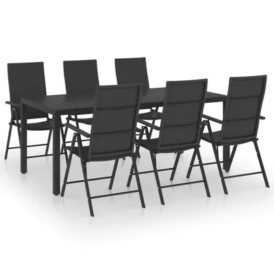 Produktbild von vidaXL 7-tlg. Garten-Essgruppe Schwarz