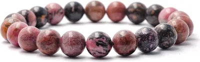 Produktbild von Bixorp Gems Matrix Rhodonite Gemstone Bracelet - náramek z leštěných drahých kamenů a korálků