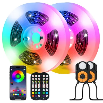 LED-Streifen mit Bewegungsmelder, 2 Stück, RGB, 3 m, App & Fernbedienung