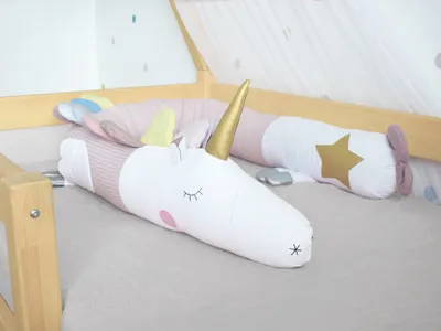 Produktbild von Bunte Baumwollbettumrandung für das Kinderbett EINHORN Minze