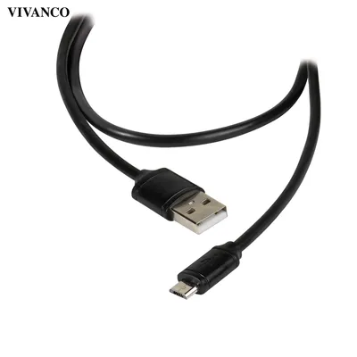 Image de ViVanco™DCVVMCUSB12BK USB cable 1.2 m USB A Micro-USB B Black