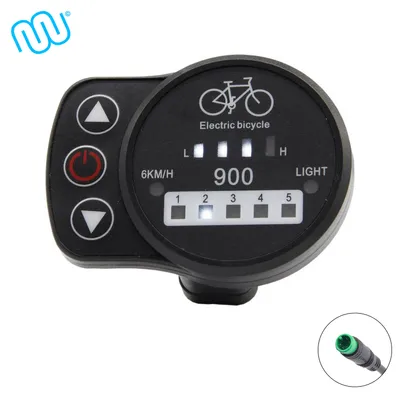 Obrázok produktu pre windmeile | Displej KT-LED900, vodotesný, Julet 5 Pin, palubný počítač, LED displej, e-bike, elektrobicykel, pedelec, 24V/36V/48V