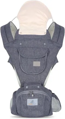 Productafbeelding van Babydrager heupzitting - Draagzak kind - Comfortabel dragen - Verstelbare draagopties - 40 x 16 x 57 cm - Grijs