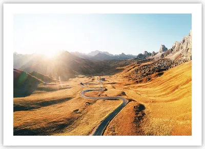 Produktbild von Poster - Poster ohne Rahmen - Sonne Berge Weg - 70x50 cm - Wand Bild - Wanddeko - Wandbilder - Kunstposter - Wandposter - Bilder - Kunstdruck - Wanddekoration - Wandbild - P2XAA70x50-4836
