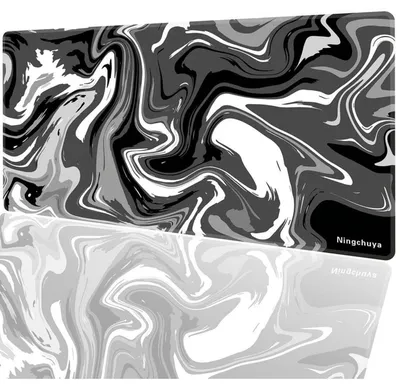Produktbild von Gaming Mauspad XL 600 x 300 mm Schreibtischunterlage BlackGrayFluid