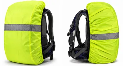 Image de Housse de protection imperméable pour sac à dos et cartable, couleur jaune fluo