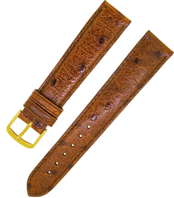 Produktbild von Uhrenarmband Kalbsleder mit Muster Hellbraun Ton in Ton 18mm S Gold