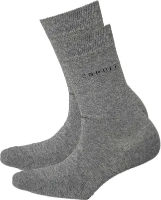 Produktbild von ESPRIT Damen Socken 2 Paar  - Kurzsocken, einfarbig Grau 35-38 (Size: 2.5-5 UK)
