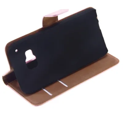 Produktbild von Leder Book Case Handyhülle für HTC M9 Rosa 4250710561469