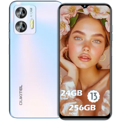 Produktbild von OUKITEL C35 Smartphone Handy ohne Vertrag 24GB+256GB/1TB 6.56" 5150mAh 50MP+8MP Kamera, Android 13 Handy 4G Dual-SIM Face ID/Fingerprint/GPS, Blau