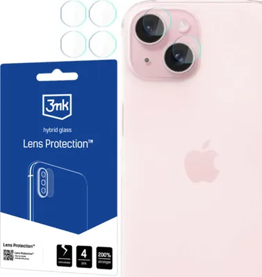 Obrázok produktu pre 3mk - Lens Protection (4 ks) ochranné sklo objektívu na iPhone 15 – priehľadné