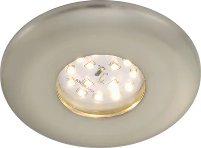 Produktbild von Briloner LED Einbauleuchte rund Nickel matt starr IP65 5W Modul 400lm warmweiß 3000K 110°
