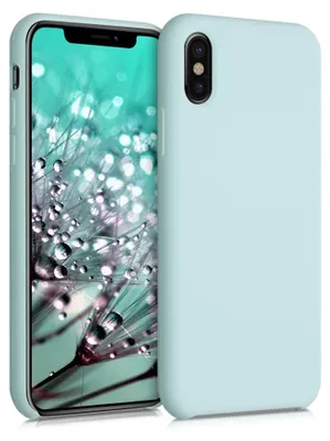 Produktbild von kwmobile Handyhülle für Apple iPhone X Hülle - Case Silikon - Kabelloses Laden - Schutzhülle Cover in Cool Mint