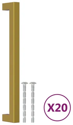 Produktbild von vidaXL Möbelgriffe 20 Stk. Golden 192 mm Edelstahl