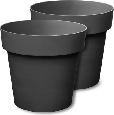 Produktbild von Garronda Blumentopf 2 Stück GD-0027 (Schwarz08, ⌀ 18, H 16,5cm)