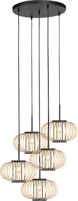 Image de Mexlite - suspension - HaloSwap - naturel noir - bambou - E27 - 4523ZW
