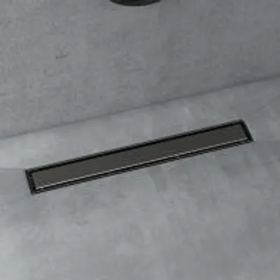 Image de doporro Caniveau de Douche Italienne Extra Plate Gris en Inox 60 cm Drain de Sol à Carreler avec Siphon et Filtre KE110