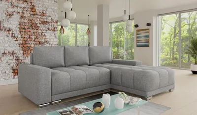 Produktbild von Ecksofa Pavo mit Schlaffunktion und Bettkasten - L-Form Couch mit Bonell-Federkern, Polsterecke, Couchgarnitur, Eckcouch, Sofa, Sofagarnitur (Sawana 21)