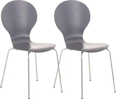Produktbild von 2er Set Besucherstuhl HLO-CP80 grau