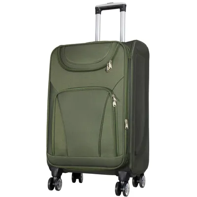 Produktbild von Nylon Reisekoffer mittelgroß 68cm Maribor grün Trolley 4 Rollen leicht Weichgepäck