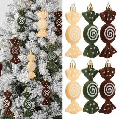 Productafbeelding van Set van 12 Kerstdecoraties in Snoepvorm