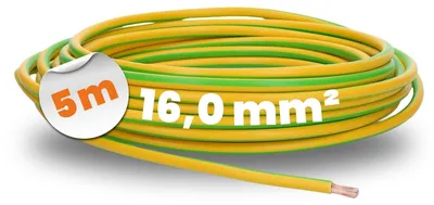 Produktbild von 5 Meter H07V-K 16 mm² grünes Erdungskabel - PVC